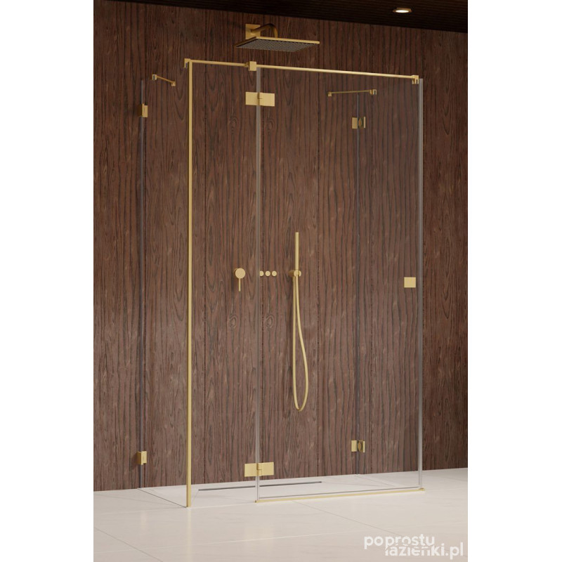 Kabina prysznicowa 120x80 Essenza Pro Brushed Gold KDJ+S Radaway (10097312-99-01L + 10098080-01-01 + 10098080-01-01)
