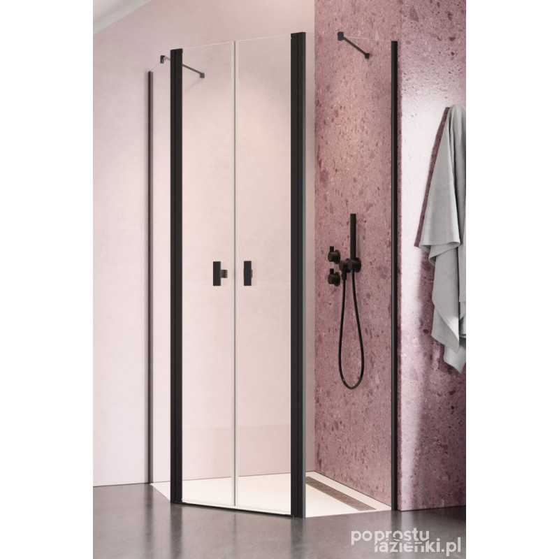 Kabina pięciokątna 80x80 Nes PTD Black Radaway (10051000-54-01 + 10051400-54-01)