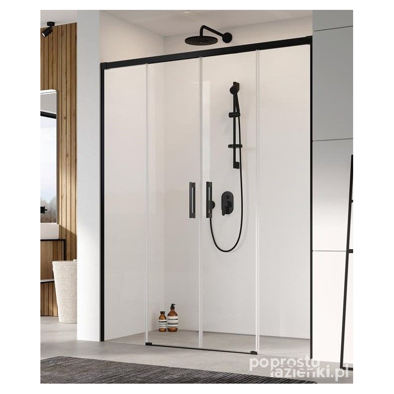 Drzwi prysznicowe 180 Idea 8 Black DWD Radaway (10380485-54-01 + 10390418-01-01)