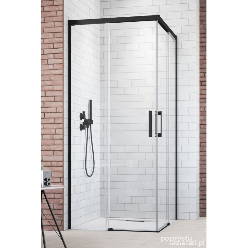 Kabina prysznicowa 120x90 Idea 8 Black KDD Radaway (10370120-54-01L + 10370090-54-01R)