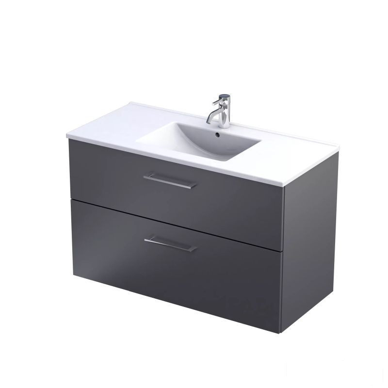 Szafka z umywalką 100 Grafit mat Geo Oristo (KI01-ZD2S-100-6)