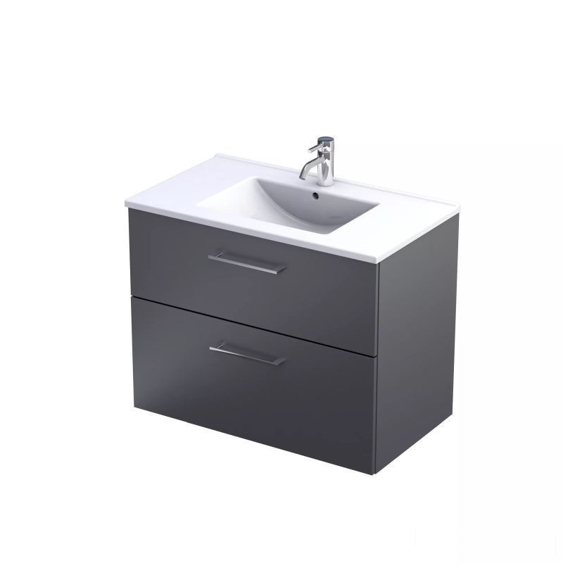 Szafka z umywalką 80 grafit mat Geo Oristo (KI01-ZD2S-80-6)