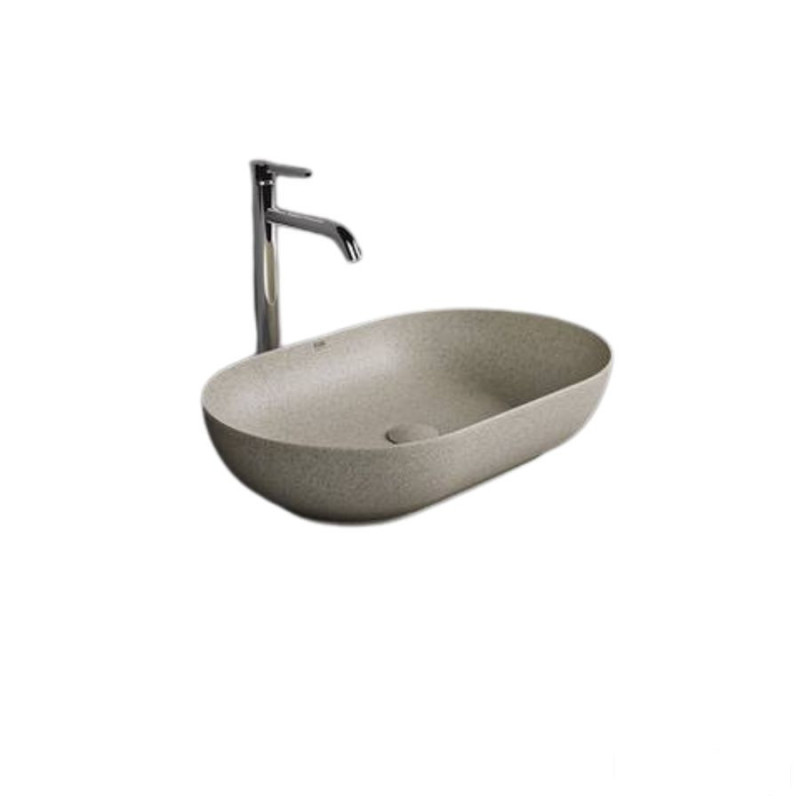 Rak ceramics batu umywalka slim nablatowa owalna 55x35 cm mica warm grey Rak-batu RAK Ceramics (BATCT5500621A)