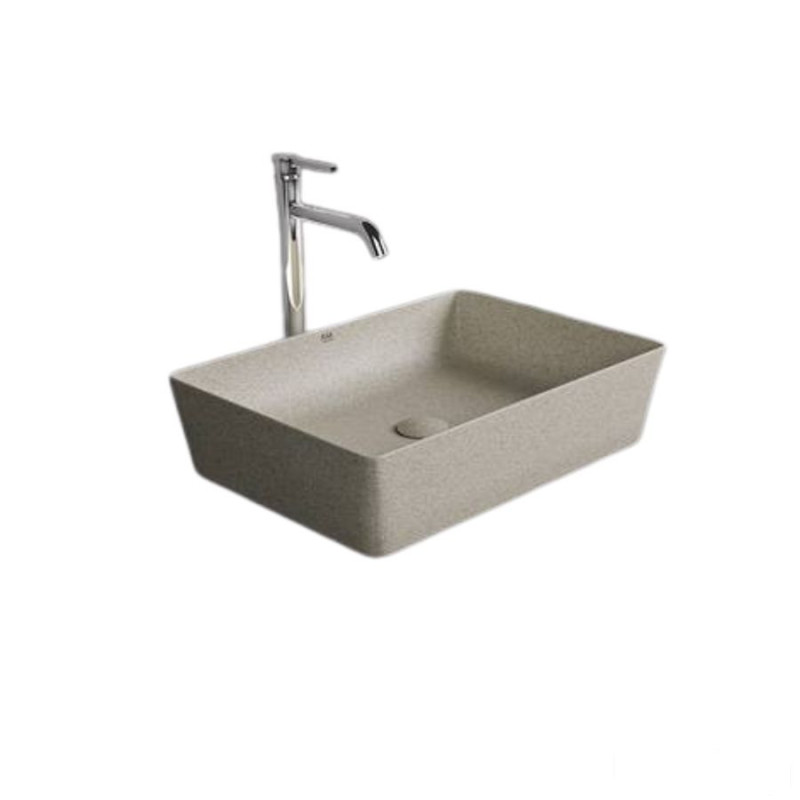 Rak ceramics batu umywalka slim nablatowa prostokątna 50x36 cm mica warm grey Rak-batu RAK Ceramics (BATCT5000621A)
