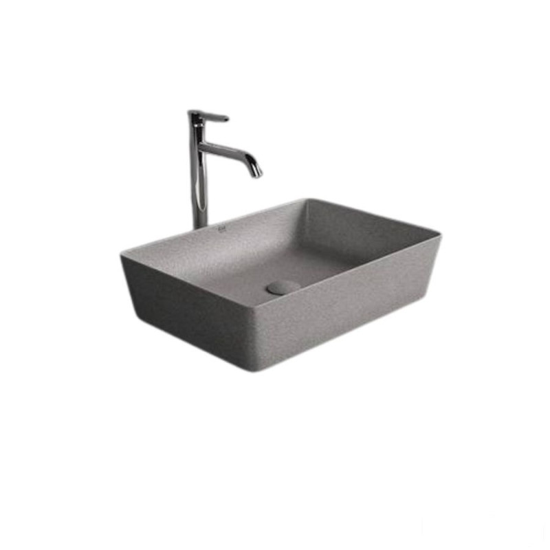 Rak ceramics batu umywalka slim nablatowa prostokątna 50x36 cm mica cool grey Rak-batu RAK Ceramics (BATCT5000626A)