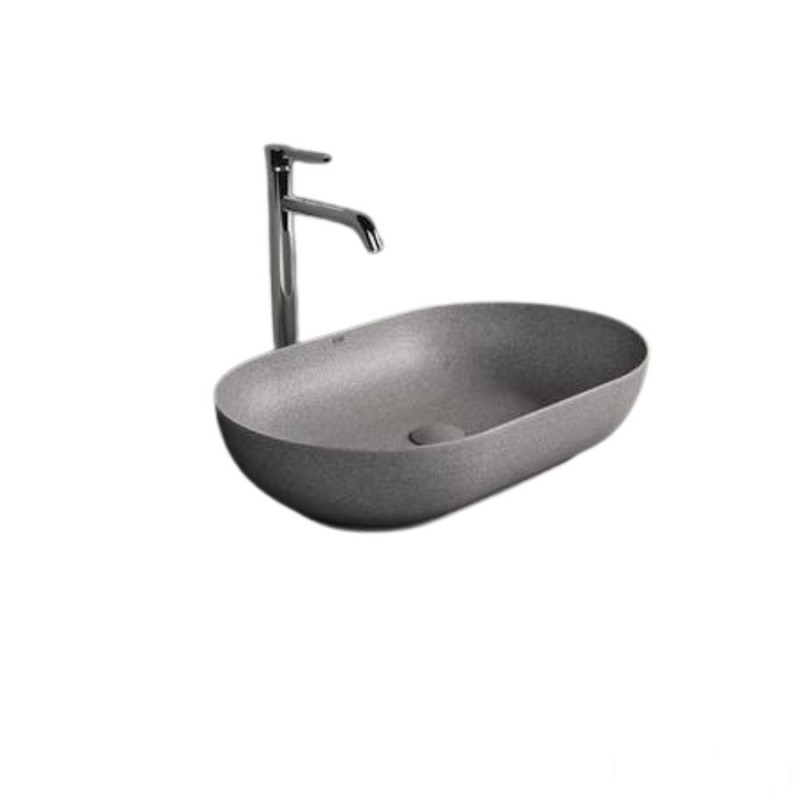 Rak ceramics batu umywalka slim nablatowa owalna 55x35 cm mica cool grey Rak-batu RAK Ceramics (BATCT5500626A)