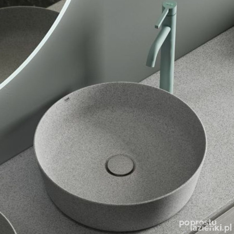 Rak ceramics batu umywalka slim nablatowa okrągła  42 cm mica cool grey Rak-batu RAK Ceramics (BATCT4200626A)