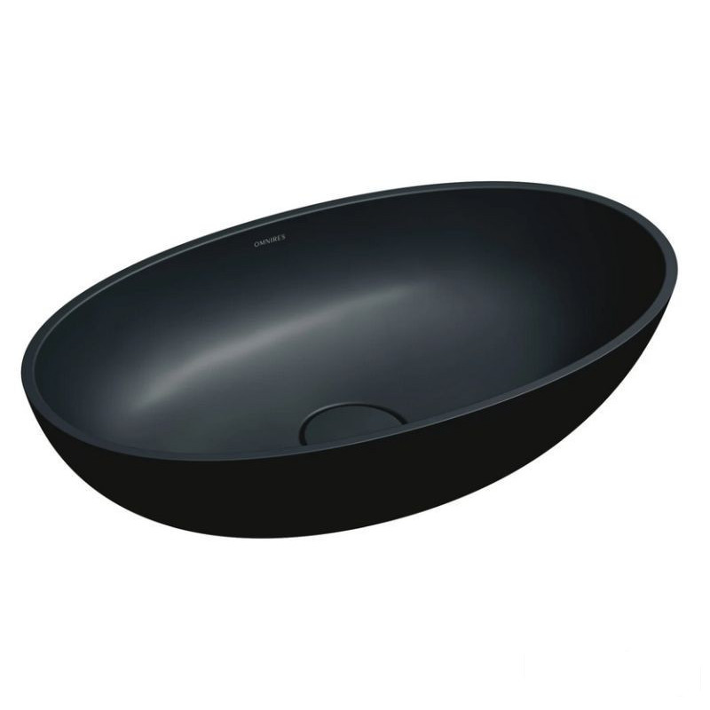 Umywalka nablatowa SHELL M+ black lava Omnires (SHELLUNBLV)