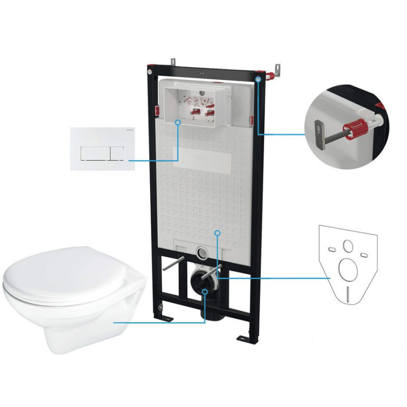 Zestaw WC podtynkowy 6 w 1 Deante (CMOA6SPW)