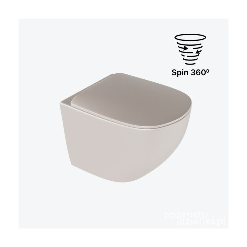 Miska WC wisząca z deską Luqa Spin 360 cappucino mat Excellent (CEAC.6403.K.6405.480.CAM)
