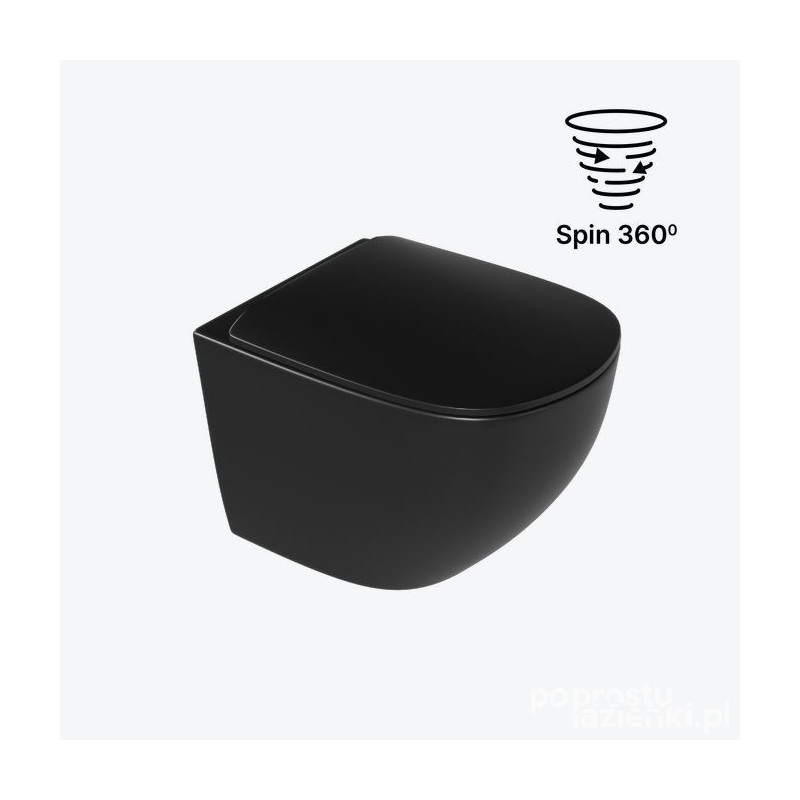 Miska WC wisząca z deską Luqa Spin 360 czarny mat Excellent (CEAC.6403.K.6405.480.BLM)