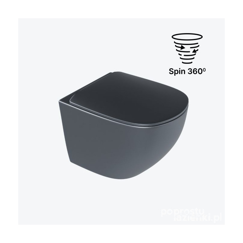 Miska WC wisząca z deską Luqa Spin 360 grafit mat Excellent (CEAC.6403.K.6405.480.GRM)