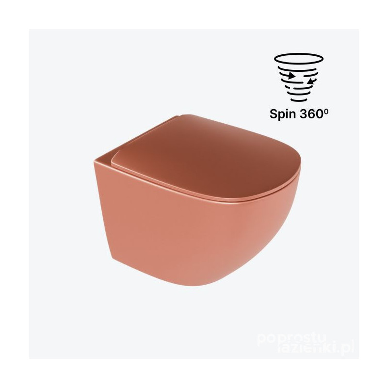 Miska WC wisząca z deską Luqa Spin 360 terracotta mat Excellent (CEAC.6403.K.6405.480.TEM)