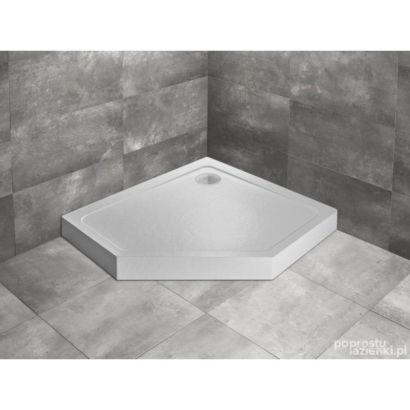 Brodzik pięciokątny 100x80 Doros PT E Compact Stone biały Radaway (SDRPTP1080-05-04SR)