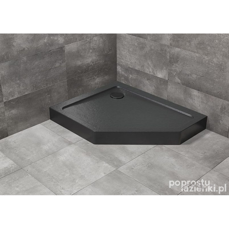 Brodzik pięciokątny 100x80 Doros PT E Lewy Compact Stone Black Radaway (SDRPTP1080-05-54SL)