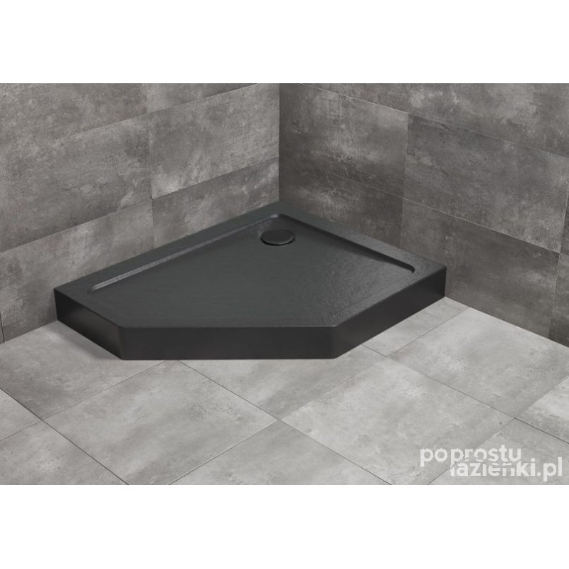 Brodzik pięciokątny 100x80 Doros PT E Prawy Compact Stone Black Radaway (SDRPTP1080-05-54SR)