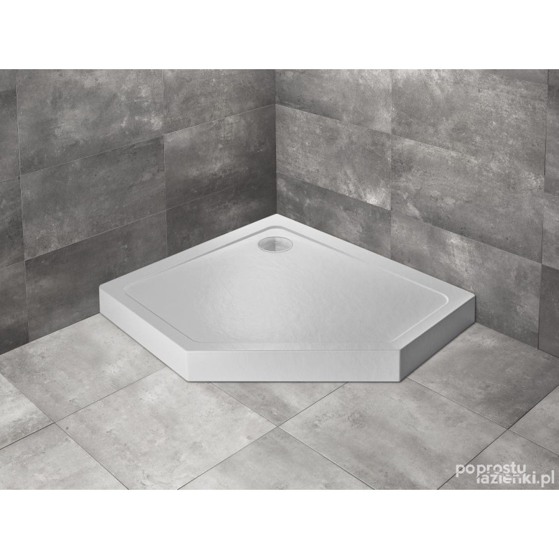 Brodzik pięciokątny 100x90 Doros PT E Compact Stone biały Radaway (SDRPTP1090-05-04SL)