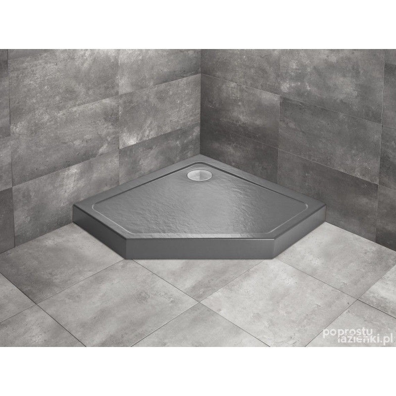 Brodzik pięciokątny 80x80 Doros PT Compact Stone antracytowy Radaway (SDRPT8080-05-64S)