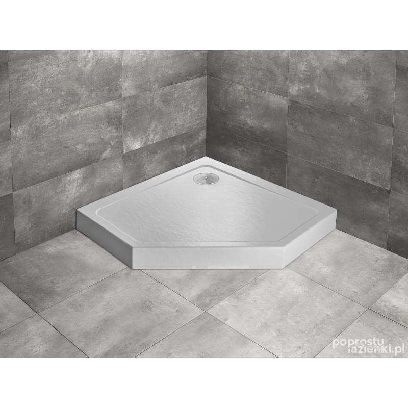 Brodzik pięciokątny 80x80 Doros PT Compact Stone biały Radaway (SDRPT8080-05-04S)