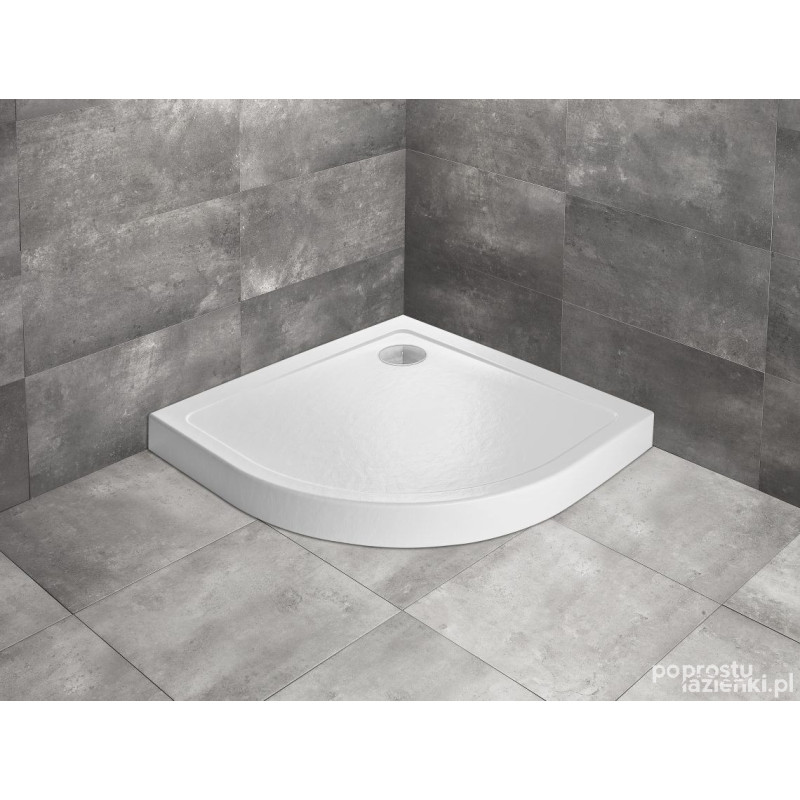 Brodzik półokrągły 90x90 Doros A Compact Stone biały Radaway (SDRA9090-05-04S)