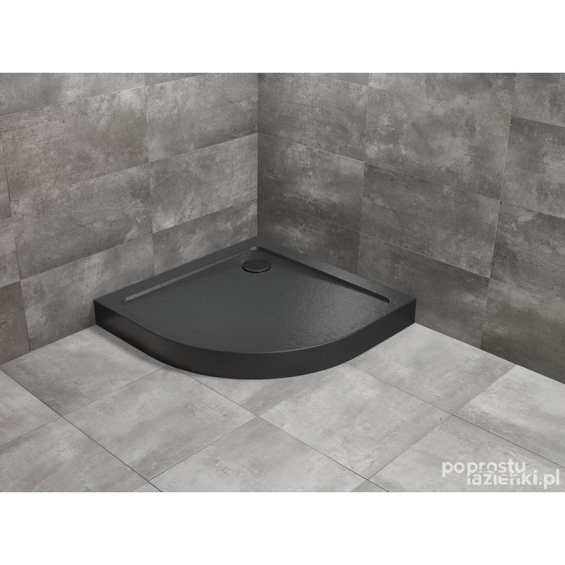 Brodzik półokrągły 90x90 Doros A Compact Stone Black Radaway (SDRA9090-05-54S)