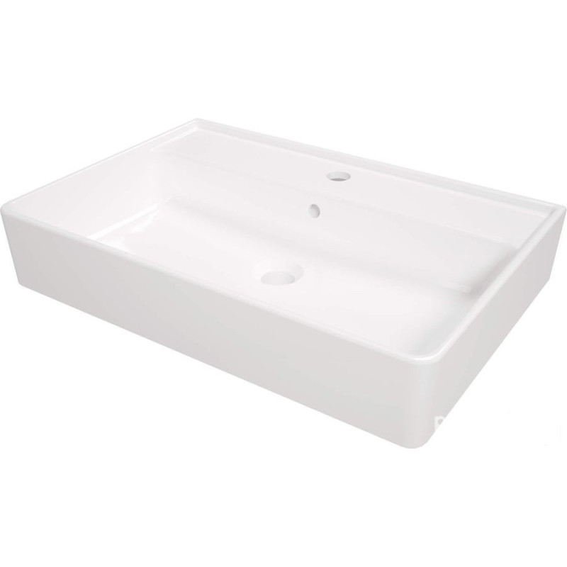 Umywalka ceramiczna nablatowa/ścienna z miejscem na baterię -  Deante (CDT 6U7S)