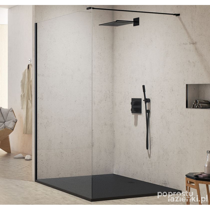 Kabina walk-in 100 New Modus Black New Trendy (EXK-5538)