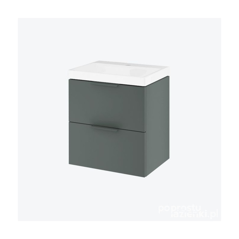 Szafka z umywalką 49 cm, z otworem na baterię Blanko szałwiowy mat Excellent (MLEX.6317.K.490.GNGN)