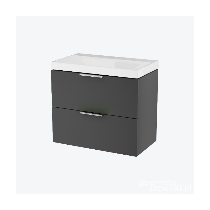 Szafka z umywalką 65 cm, bez otworu na baterię Blanko czarny soft Excellent (MLEX.6327.K.640.BLCR)