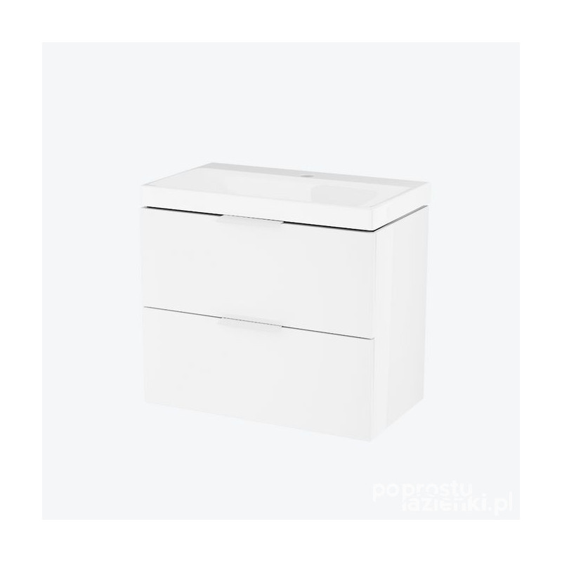 Szafka z umywalką 65 cm, z otworem na baterię Blanko biały połysk Excellent (MLEX.6317.K.640.WHWH)