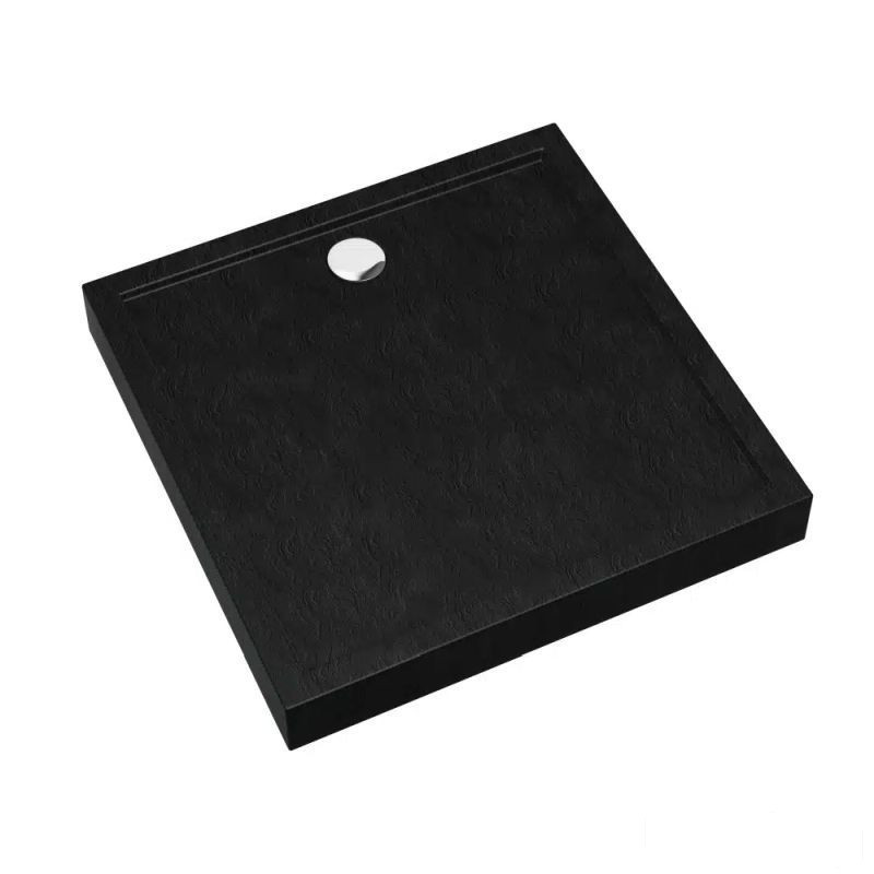 Brodzik kwadratowy 80x80 Cameron Black Stone Schedpol (3ST.C2K-8080/C/ST)
