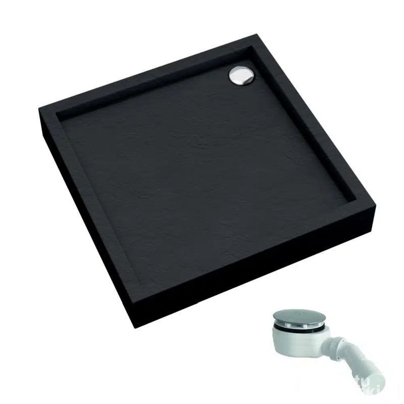 Brodzik kwadratowy 80x80 Favory plus black stone Schedpol (3ST.F1K-8080/C/ST)