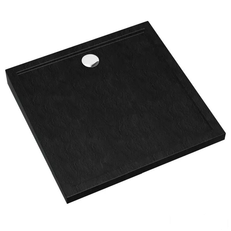 Brodzik kwadratowy 80x80 Sharper Black Stone Schedpol (3S.S2K-8080/C/ST)