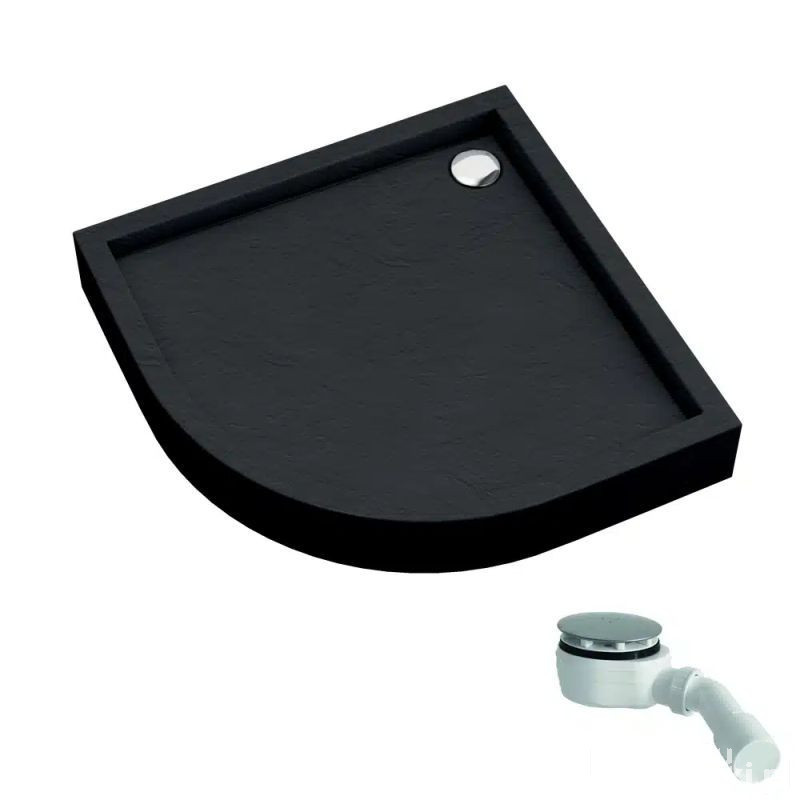 Brodzik półokrągły 90x90 Favory plus black stone Schedpol (3ST.F1O-9090/C/ST)