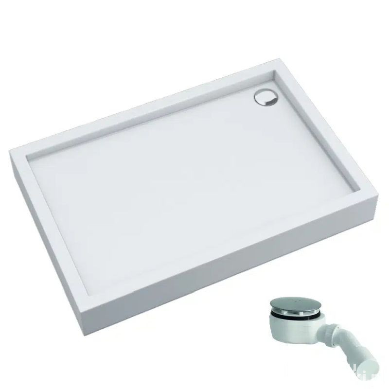 Brodzik prostokątny 90x100 Favory plus white stone Schedpol (3ST.F1P-90100/B/ST)
