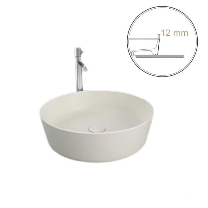 Umywalka nablatowa okrągła  42 cm beż mat (505) (wycofywana, starsza wersja rant 12mm) Feeling RAK Ceramics (HAR106505A)