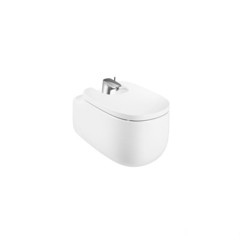 Bidet podwieszany 580MM z otworami pod pokrywę bidetową, Supraglaze® Beyond Roca (A3570B6S00)