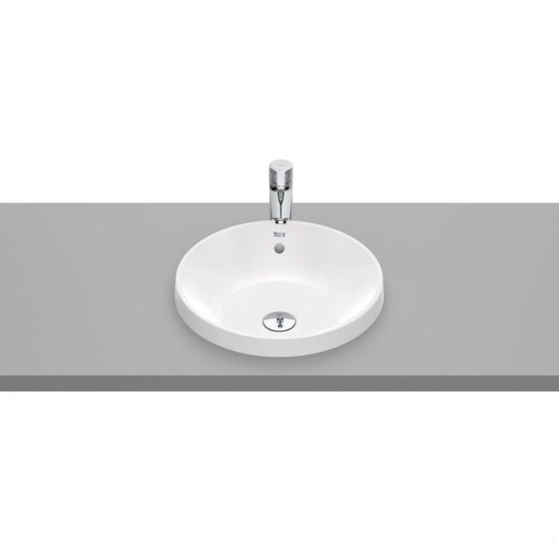 Umywalka blatowa okrągła 39 cm, z przelewem, Supraglaze® GAP Roca (A3270Y3S00)