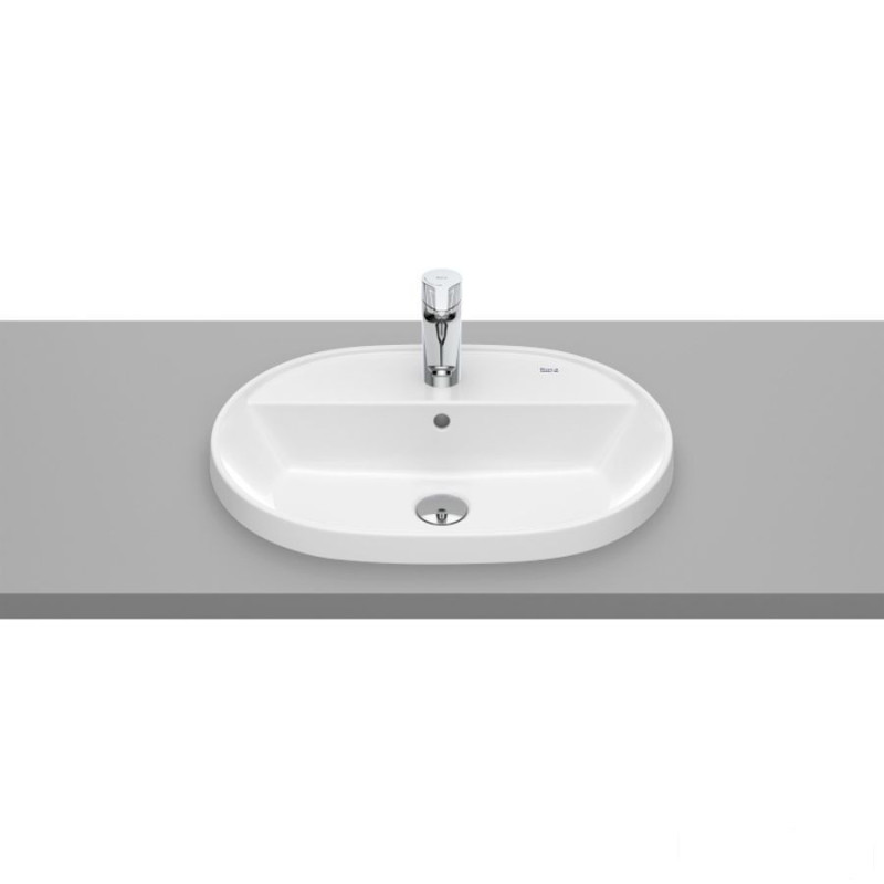 Umywalka blatowa owalna 55x40 cm, z otworem na baterię, z przelewem, Supraglaze® GAP Roca (A3270Y6S00)