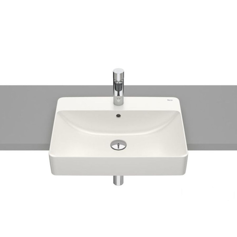Umywalka półblatowa 55x42 FINECERAMIC ® BEŻ INSPIRA COLORS Roca (A32753S650)