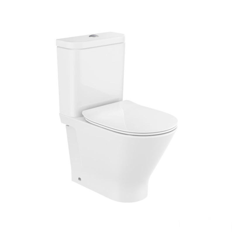 Miska WC do kompaktu Rimless 60 cm, wersja przyścienna BTW, o/podwójny Supraglaze® Gap Roca (A3420N7S00)