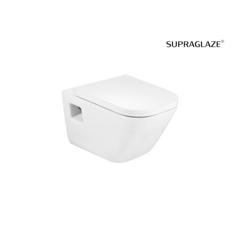 Rimless Miska WC podwieszana 54 cm (odkryte mocowania) Supraglaze® GAP Roca (A34647FS00)