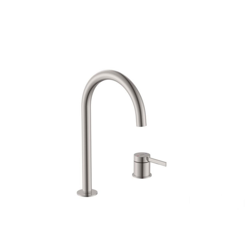 Bateria umywalkowa dwuotworowa nablatowa z korkiem click-clack PVD Inox ONA Roca (A5A389ESM0)