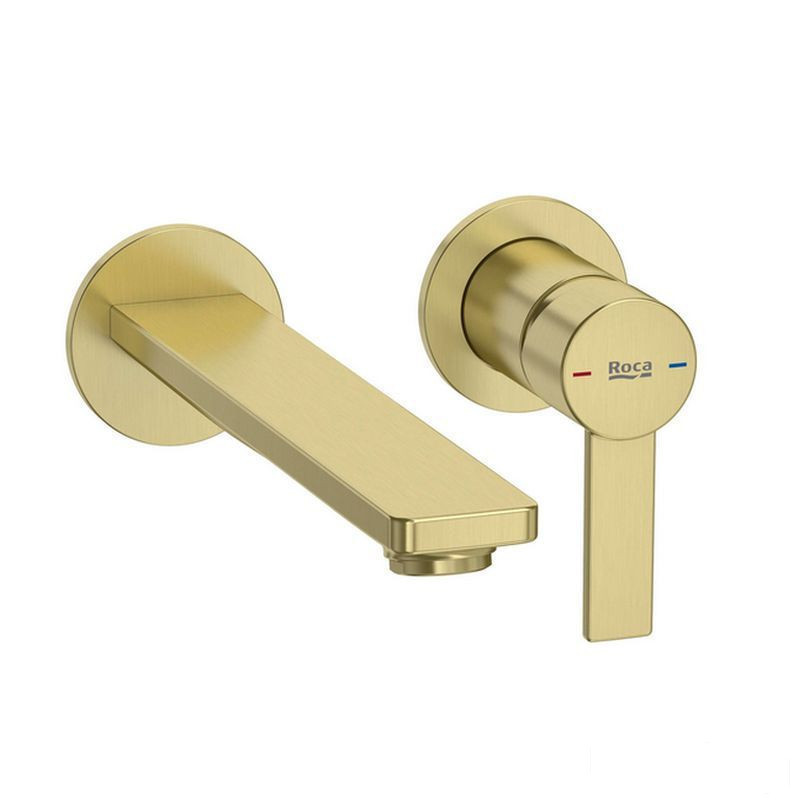 Bateria umywalkowa dwuotworowa podtynkowa Brushed Gold Targa Roca (A5A355FVA0)