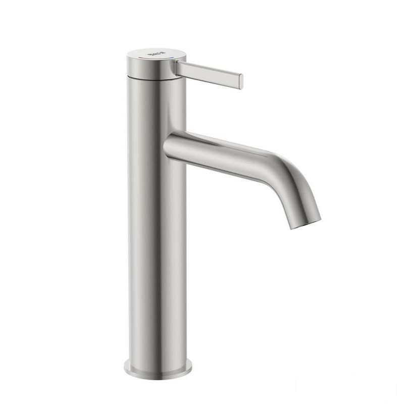 Bateria umywalkowa medium z korkiem click-clack Cold Start PVD Inox ONA Roca (A5A3C9ESM0)
