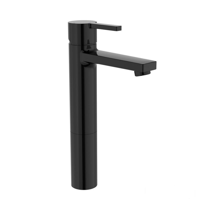 Bateria umywalkowa wysoka Cold Start bez korka Titanium Black Naia Roca (A5A3B96CN0)