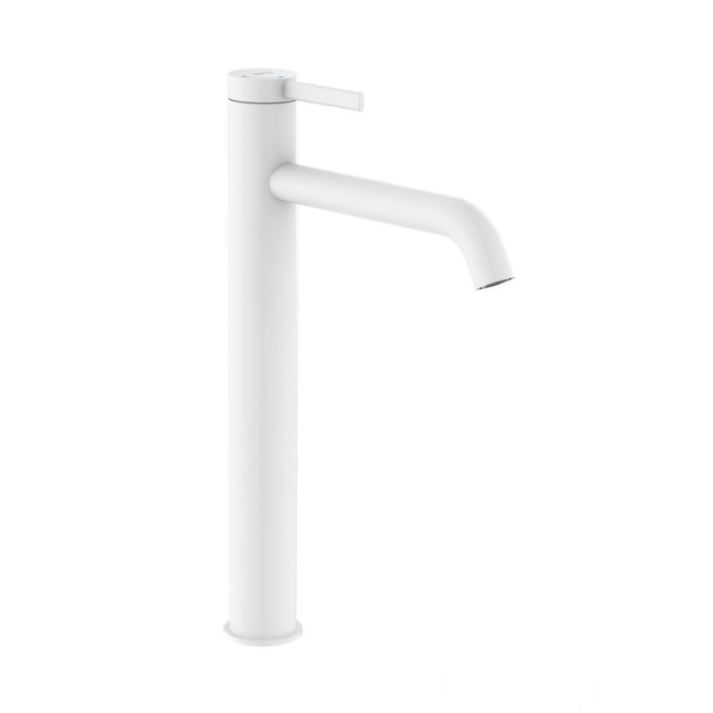 Bateria umywalkowa wysoka z korkiem click-clack biały mat Cold Start ONA Roca (A5A349EB00)