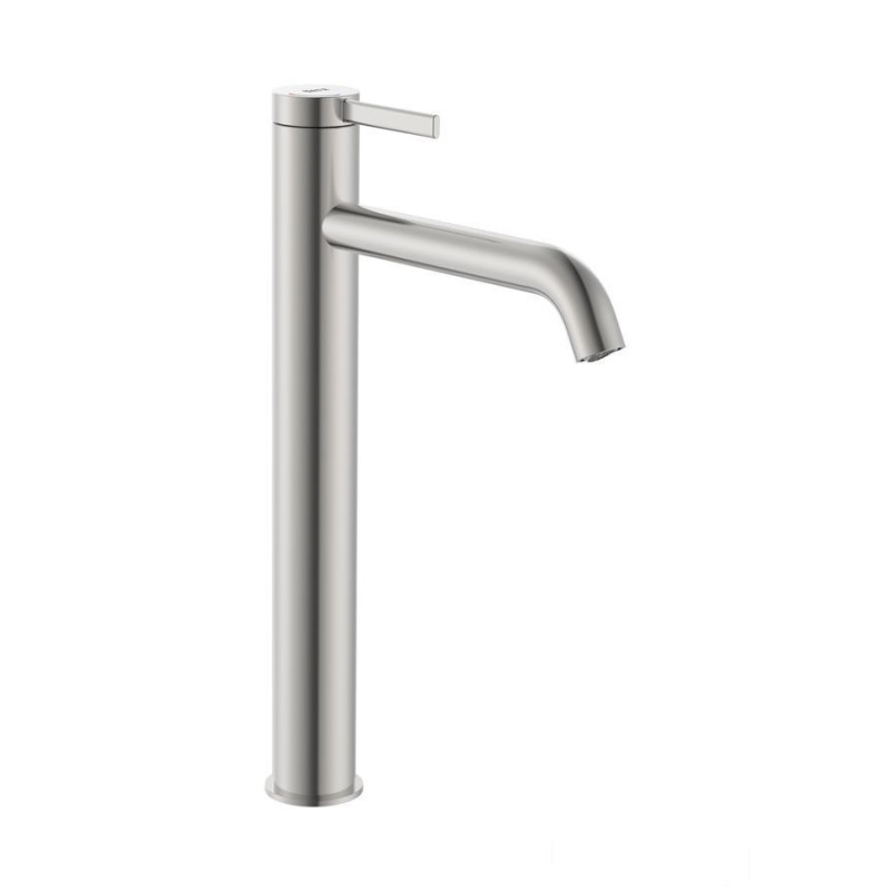 Bateria umywalkowa wysoka z korkiem click-clack PVD Inox ONA Roca (A5A349ESM0)