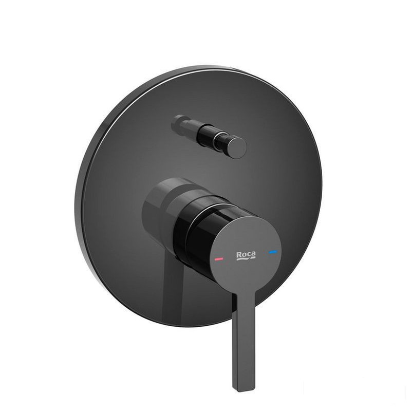 Bateria wannowo-prysznicowa podtynkowa Titanium Black Naia Roca (A5A0B96CN0)