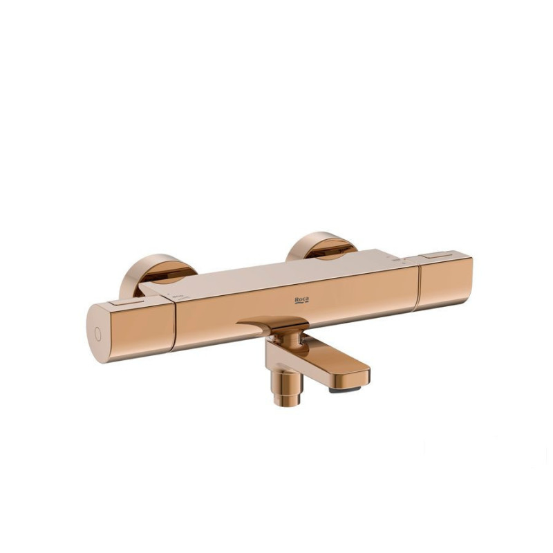 Bateria wannowo-prysznicowa termostatyczna ścienna Rose Gold T-1000 Roca (A5A1E2ERG0)